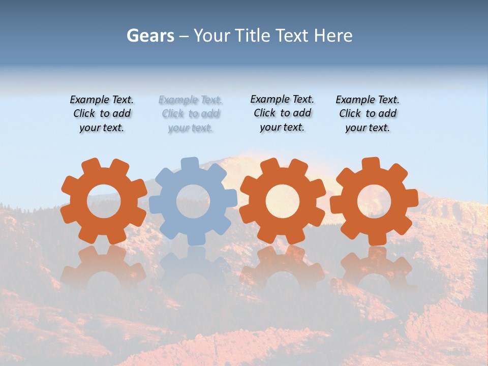 Pikes Peak Up Close Shot With A 200Mm Lens From Ute Valley, Park, 6Am, Very Close To The Mountain. PowerPoint Template