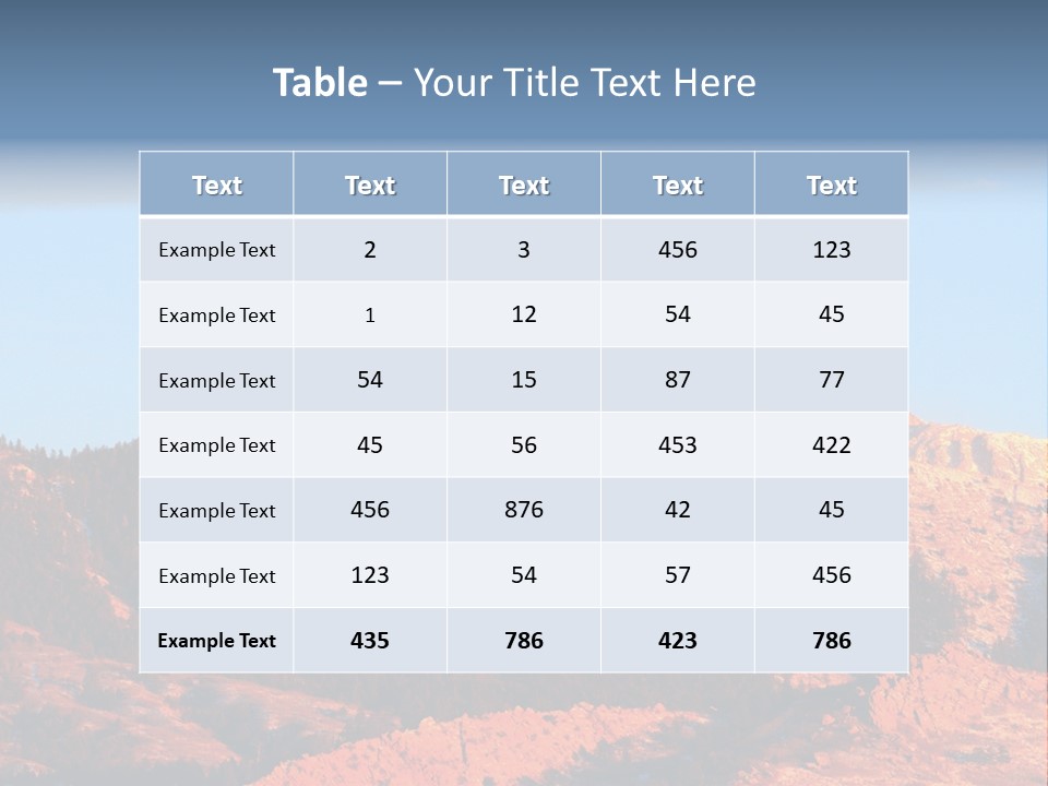 Pikes Peak Up Close Shot With A 200Mm Lens From Ute Valley, Park, 6Am, Very Close To The Mountain. PowerPoint Template