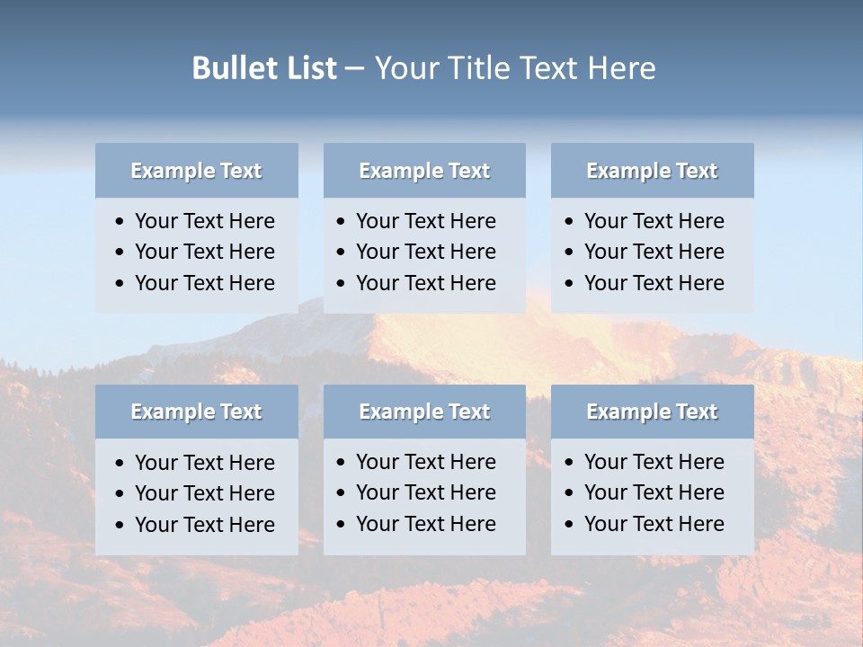 Pikes Peak Up Close Shot With A 200Mm Lens From Ute Valley, Park, 6Am, Very Close To The Mountain. PowerPoint Template