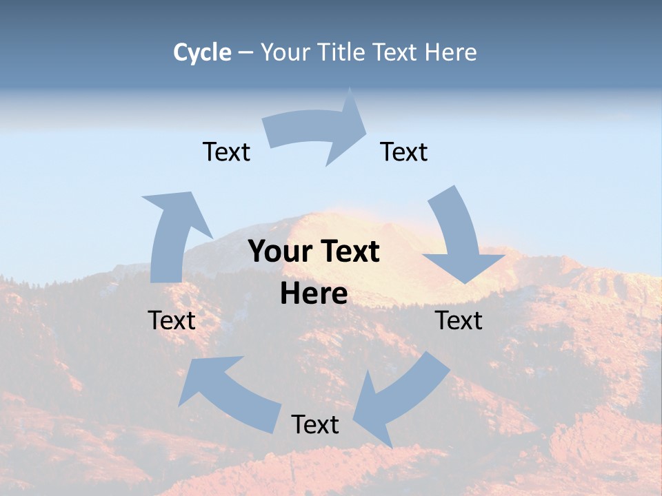 Pikes Peak Up Close Shot With A 200Mm Lens From Ute Valley, Park, 6Am, Very Close To The Mountain. PowerPoint Template