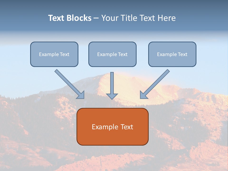 Pikes Peak Up Close Shot With A 200Mm Lens From Ute Valley, Park, 6Am, Very Close To The Mountain. PowerPoint Template