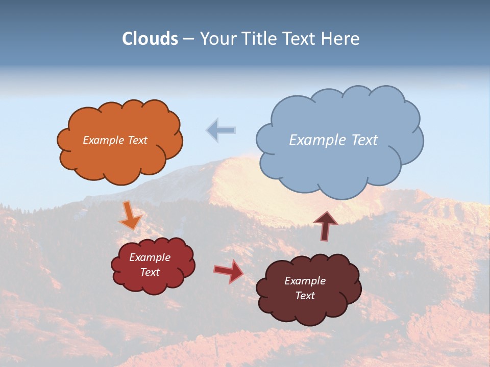 Pikes Peak Up Close Shot With A 200Mm Lens From Ute Valley, Park, 6Am, Very Close To The Mountain. PowerPoint Template