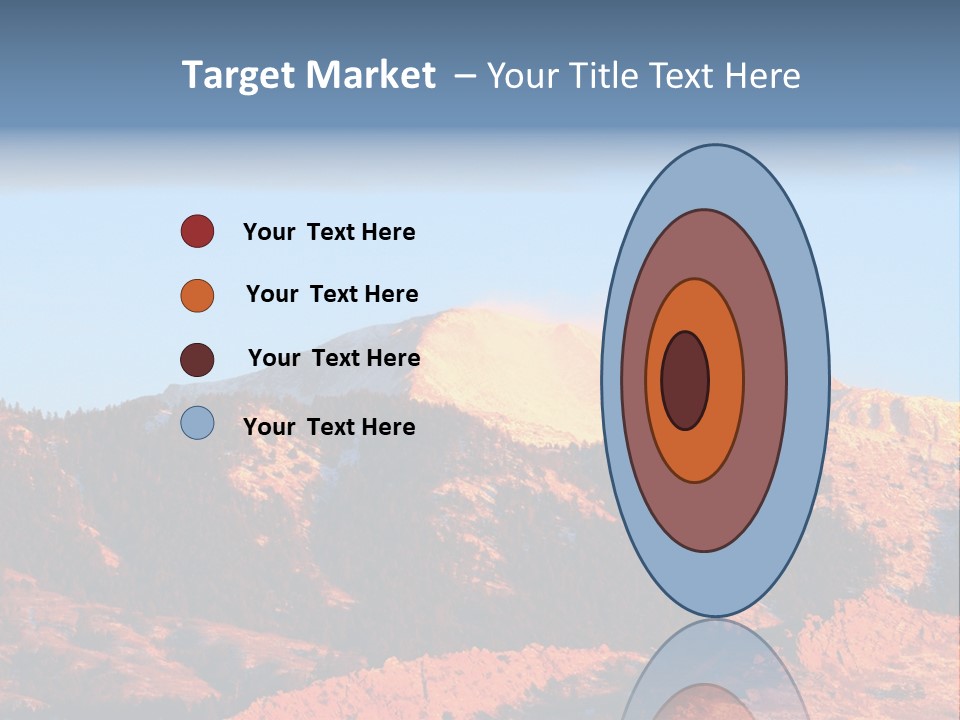 Pikes Peak Up Close Shot With A 200Mm Lens From Ute Valley, Park, 6Am, Very Close To The Mountain. PowerPoint Template