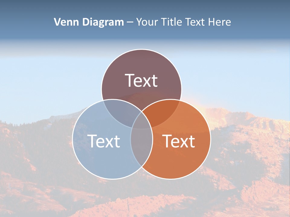 Pikes Peak Up Close Shot With A 200Mm Lens From Ute Valley, Park, 6Am, Very Close To The Mountain. PowerPoint Template