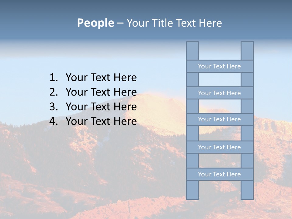 Pikes Peak Up Close Shot With A 200Mm Lens From Ute Valley, Park, 6Am, Very Close To The Mountain. PowerPoint Template