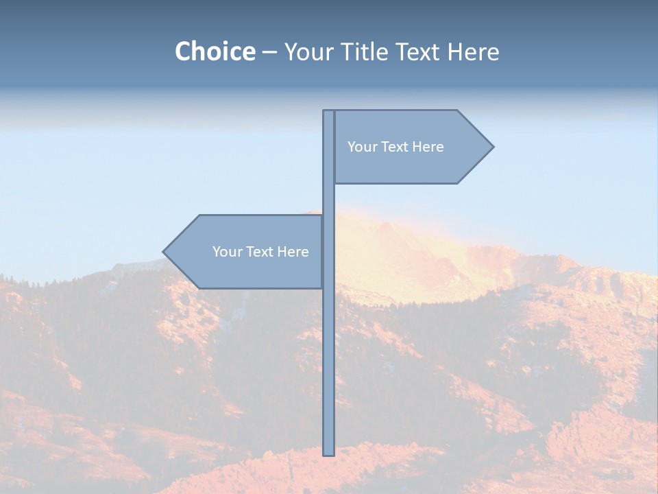 Pikes Peak Up Close Shot With A 200Mm Lens From Ute Valley, Park, 6Am, Very Close To The Mountain. PowerPoint Template