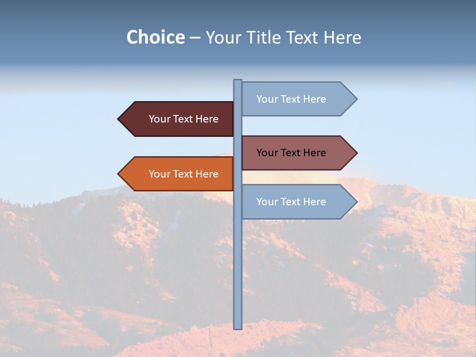 Pikes Peak Up Close Shot With A 200Mm Lens From Ute Valley, Park, 6Am, Very Close To The Mountain. PowerPoint Template