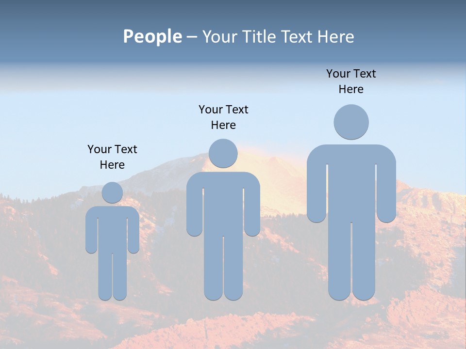 Pikes Peak Up Close Shot With A 200Mm Lens From Ute Valley, Park, 6Am, Very Close To The Mountain. PowerPoint Template