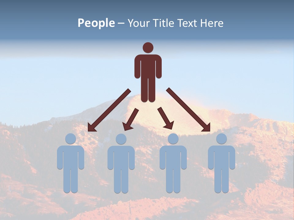 Pikes Peak Up Close Shot With A 200Mm Lens From Ute Valley, Park, 6Am, Very Close To The Mountain. PowerPoint Template