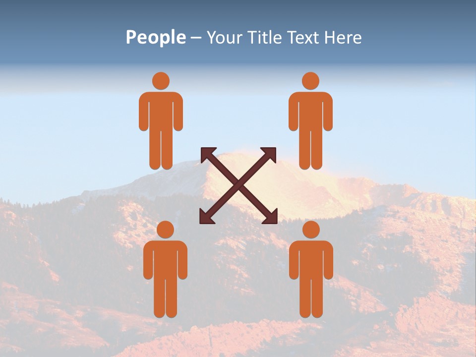 Pikes Peak Up Close Shot With A 200Mm Lens From Ute Valley, Park, 6Am, Very Close To The Mountain. PowerPoint Template