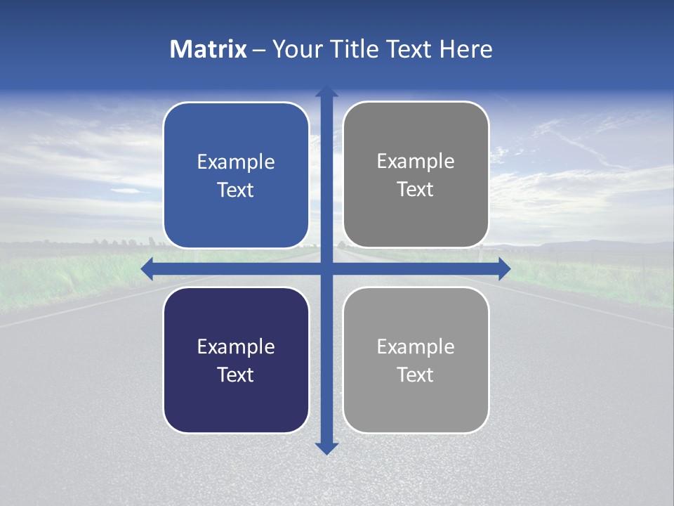 Long Straight Road Stretches Out Ahead Of Viewer PowerPoint Template