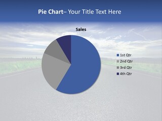 Long Straight Road Stretches Out Ahead Of Viewer PowerPoint Template