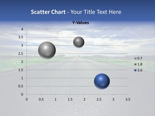 Long Straight Road Stretches Out Ahead Of Viewer PowerPoint Template