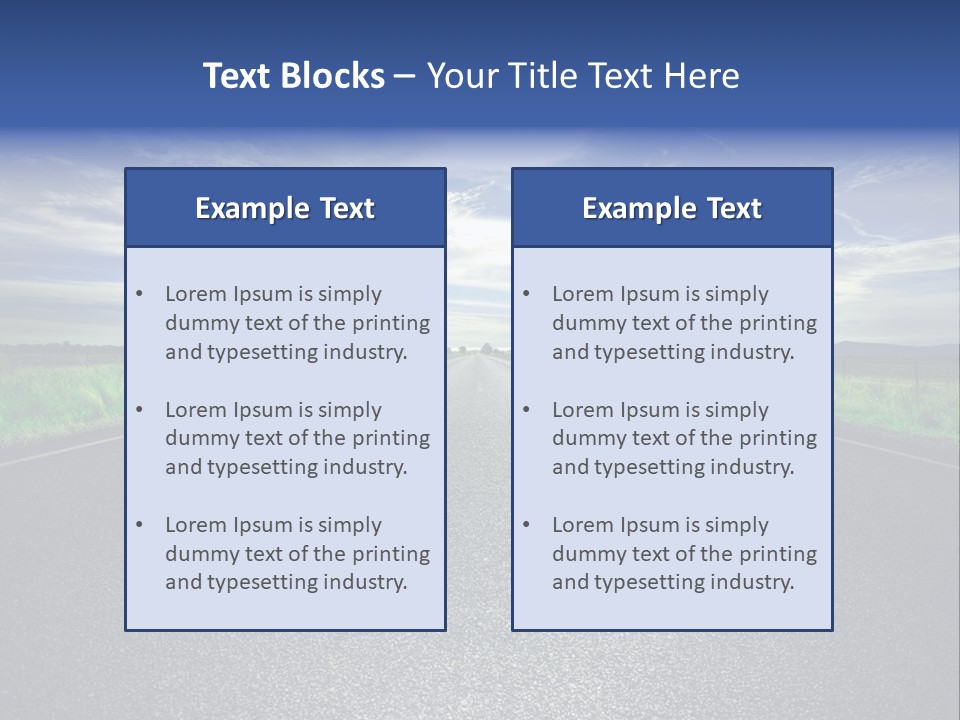 Long Straight Road Stretches Out Ahead Of Viewer PowerPoint Template