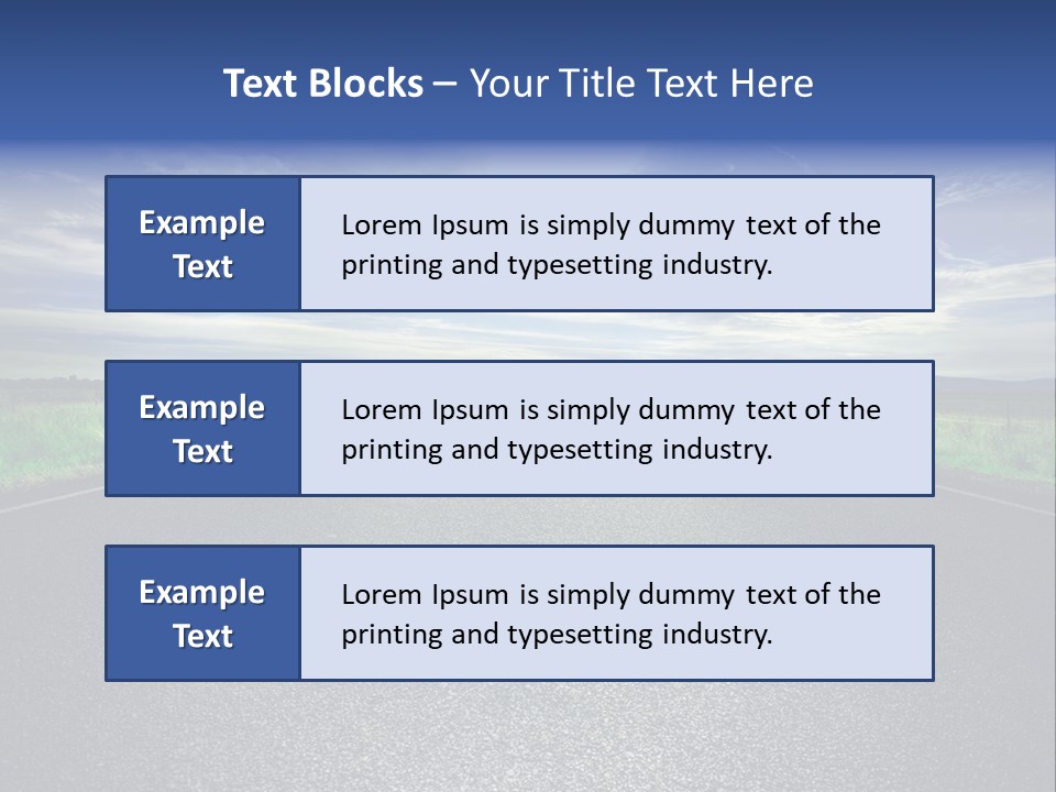 Long Straight Road Stretches Out Ahead Of Viewer PowerPoint Template
