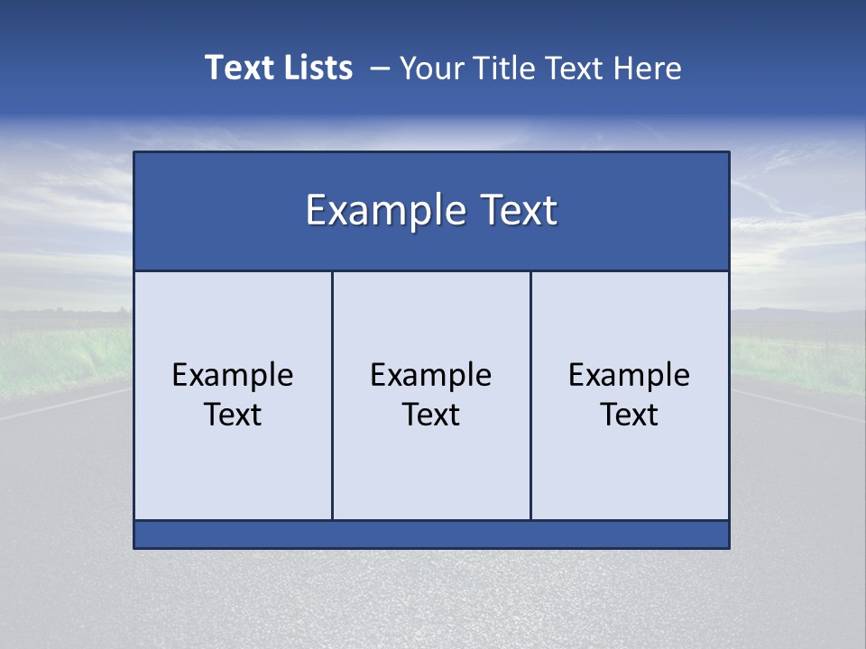 Long Straight Road Stretches Out Ahead Of Viewer PowerPoint Template