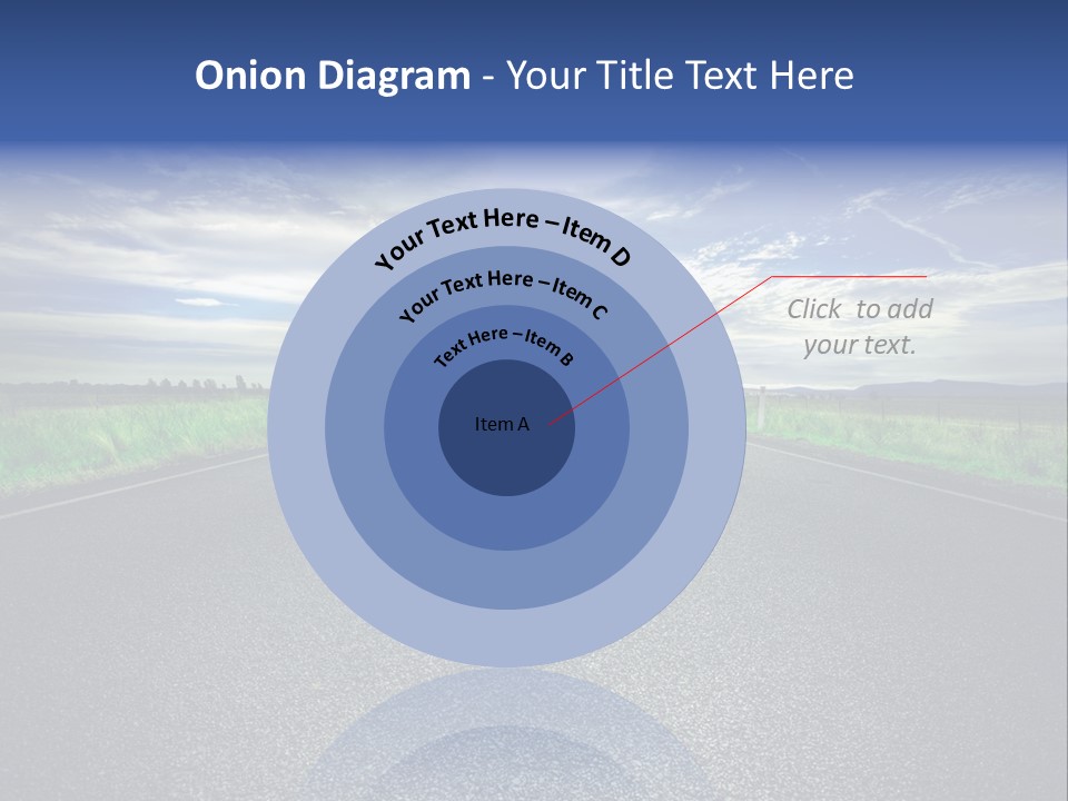 Long Straight Road Stretches Out Ahead Of Viewer PowerPoint Template