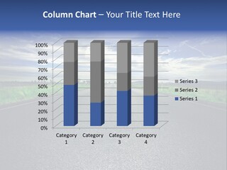 Long Straight Road Stretches Out Ahead Of Viewer PowerPoint Template