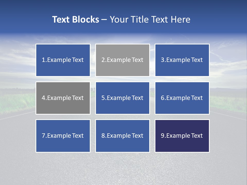 Long Straight Road Stretches Out Ahead Of Viewer PowerPoint Template