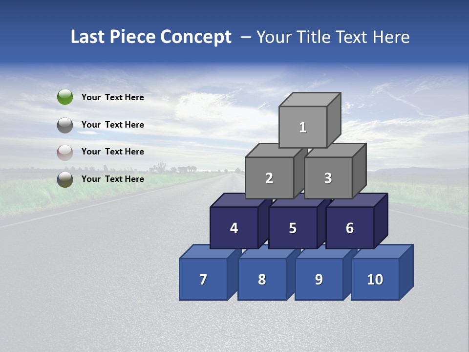 Long Straight Road Stretches Out Ahead Of Viewer PowerPoint Template