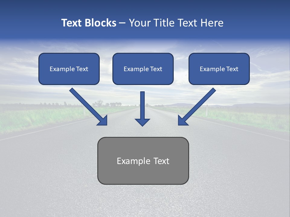Long Straight Road Stretches Out Ahead Of Viewer PowerPoint Template