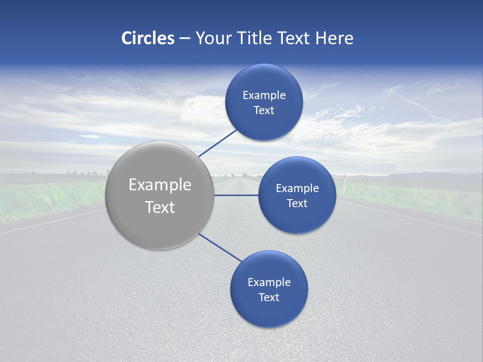 Long Straight Road Stretches Out Ahead Of Viewer PowerPoint Template
