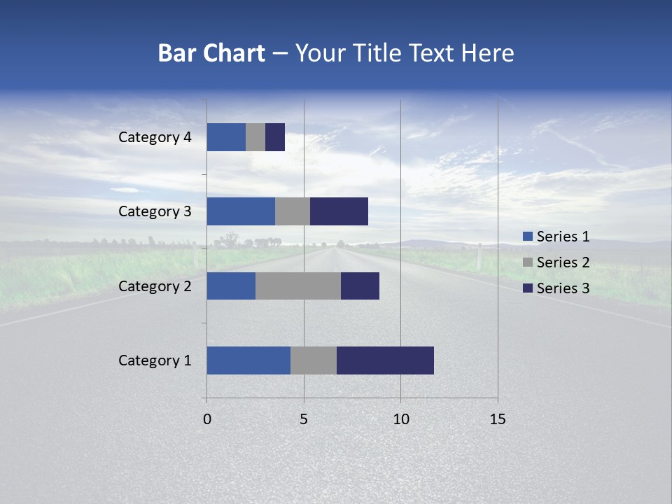 Long Straight Road Stretches Out Ahead Of Viewer PowerPoint Template