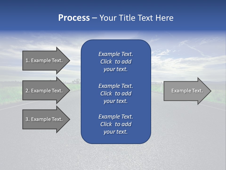 Long Straight Road Stretches Out Ahead Of Viewer PowerPoint Template