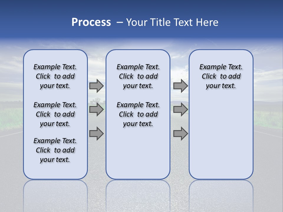 Long Straight Road Stretches Out Ahead Of Viewer PowerPoint Template