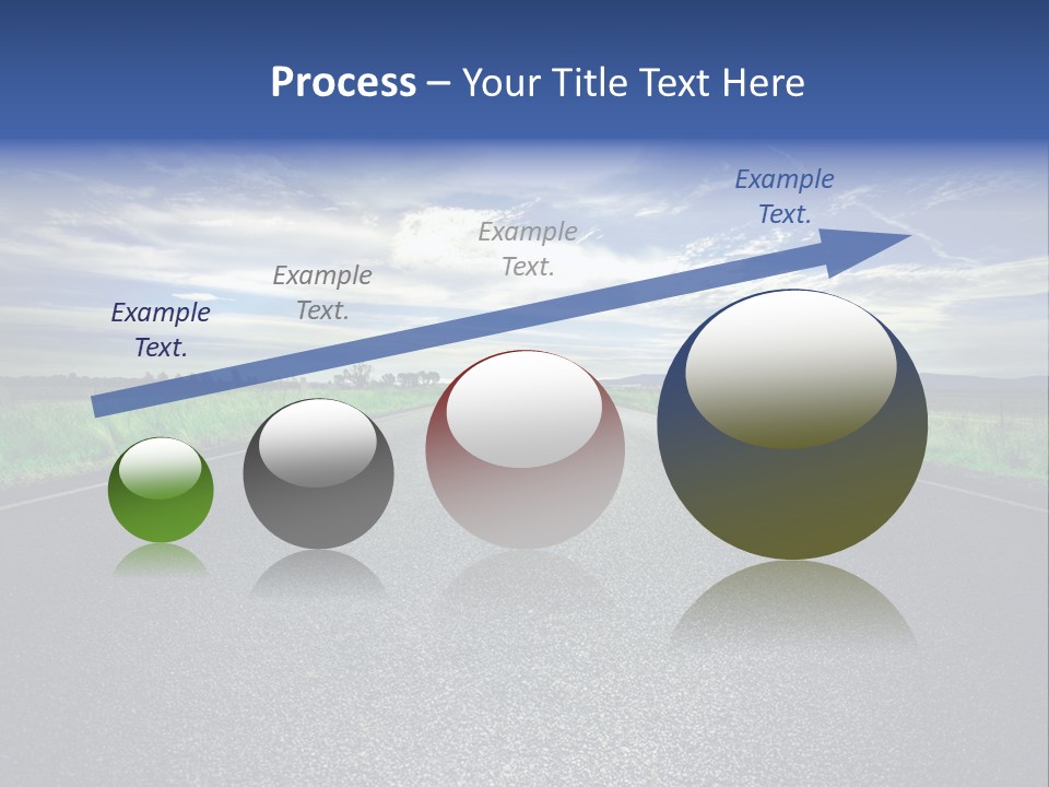 Long Straight Road Stretches Out Ahead Of Viewer PowerPoint Template
