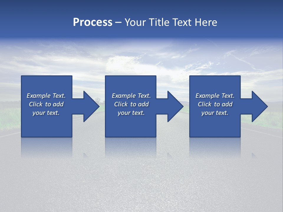 Long Straight Road Stretches Out Ahead Of Viewer PowerPoint Template
