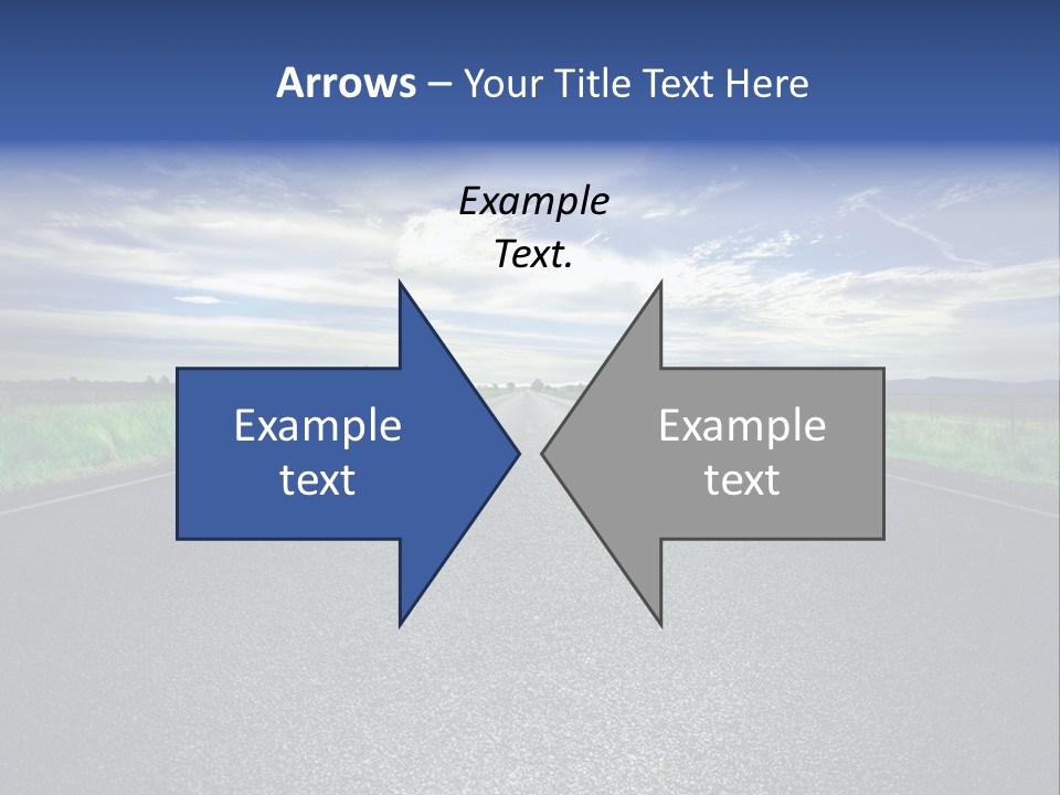 Long Straight Road Stretches Out Ahead Of Viewer PowerPoint Template
