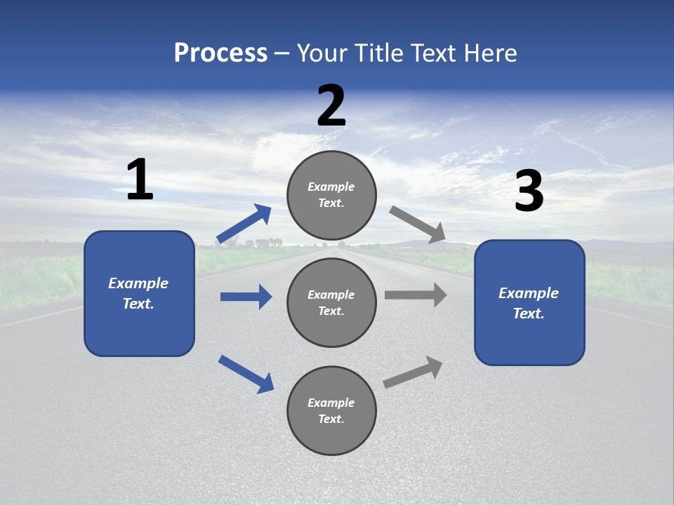 Long Straight Road Stretches Out Ahead Of Viewer PowerPoint Template
