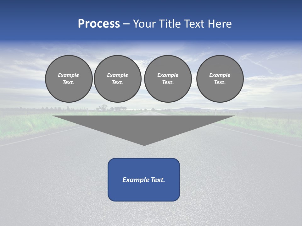 Long Straight Road Stretches Out Ahead Of Viewer PowerPoint Template