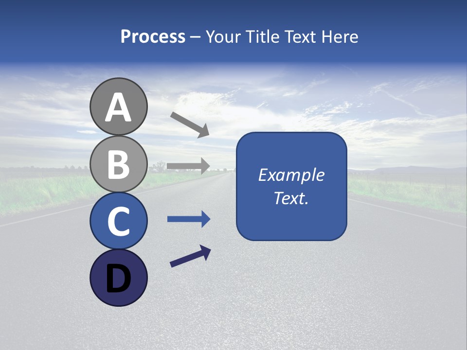 Long Straight Road Stretches Out Ahead Of Viewer PowerPoint Template