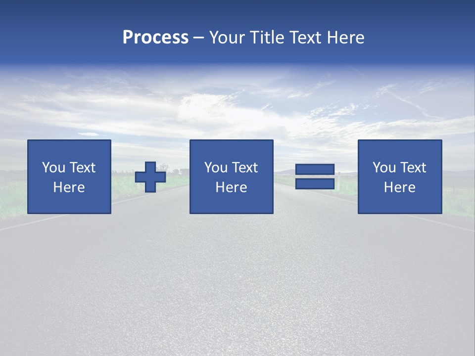 Long Straight Road Stretches Out Ahead Of Viewer PowerPoint Template