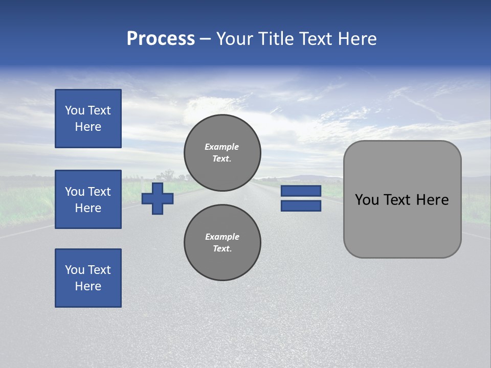 Long Straight Road Stretches Out Ahead Of Viewer PowerPoint Template