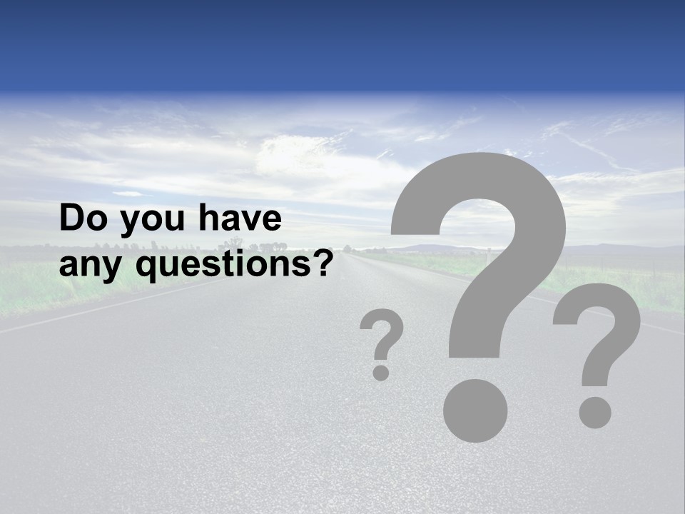 Long Straight Road Stretches Out Ahead Of Viewer PowerPoint Template