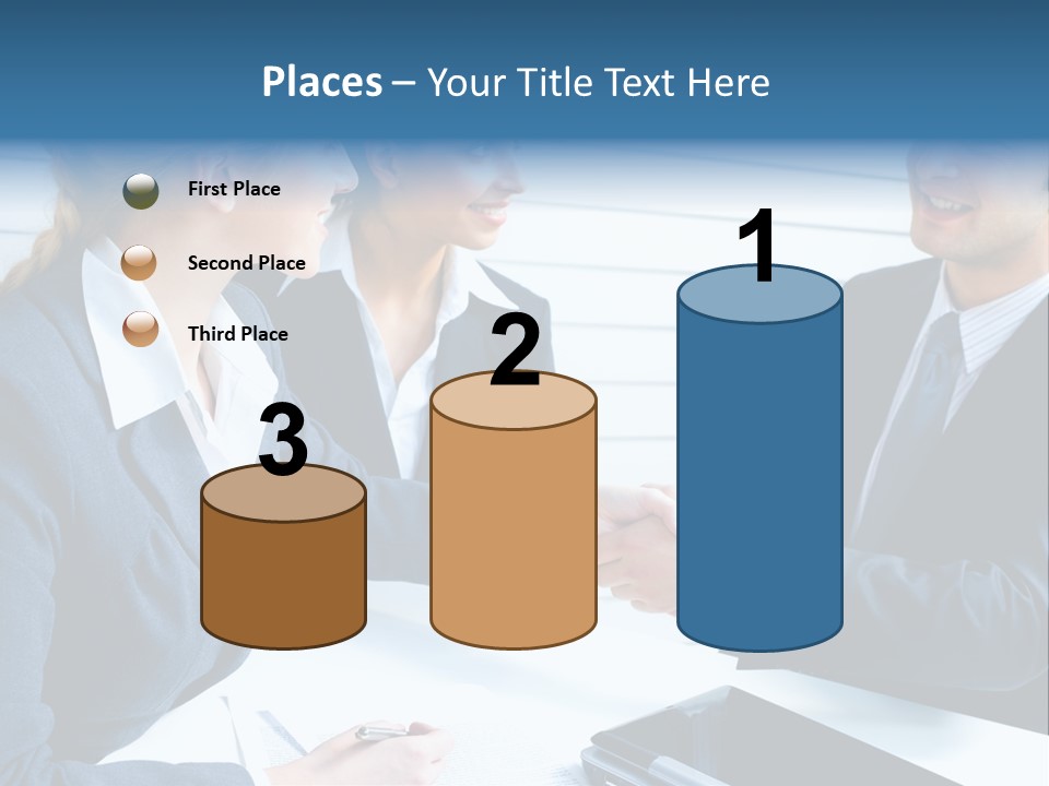 A Group Of Business People Shaking Hands PowerPoint Template