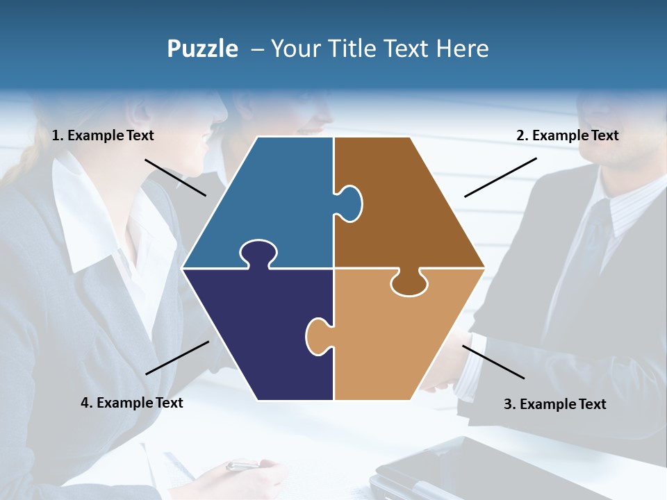 A Group Of Business People Shaking Hands PowerPoint Template