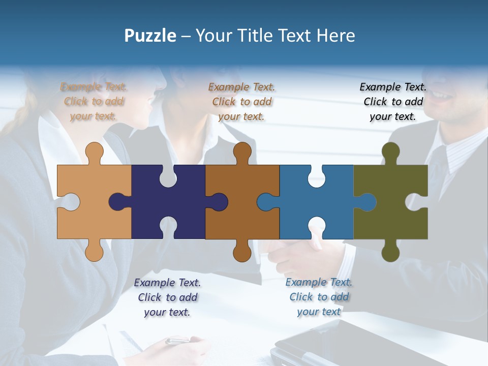 A Group Of Business People Shaking Hands PowerPoint Template