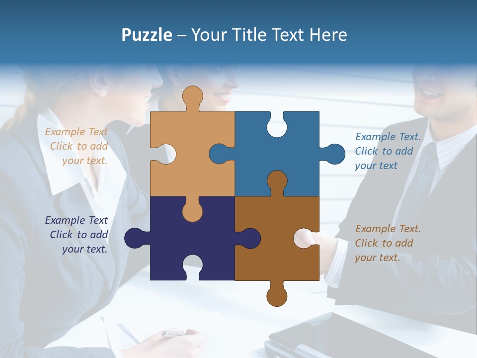 A Group Of Business People Shaking Hands PowerPoint Template