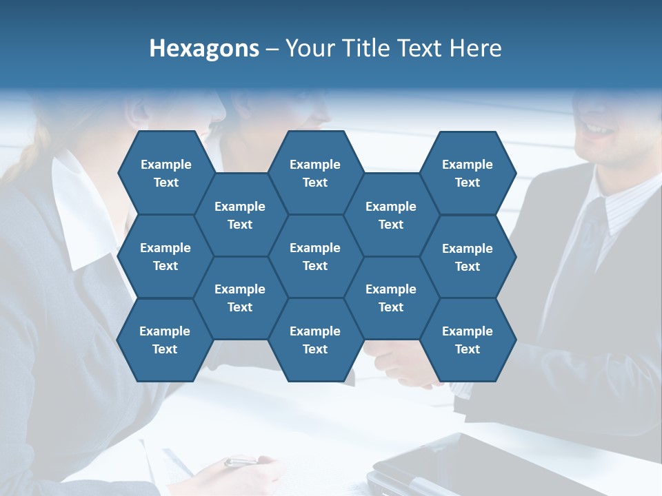 A Group Of Business People Shaking Hands PowerPoint Template