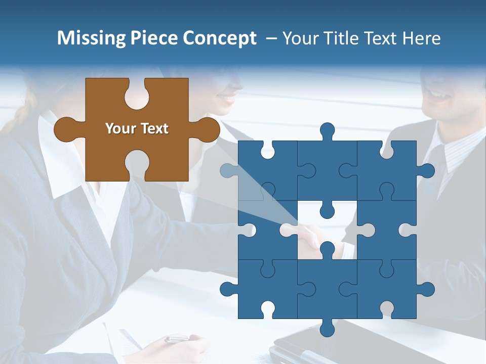 A Group Of Business People Shaking Hands PowerPoint Template