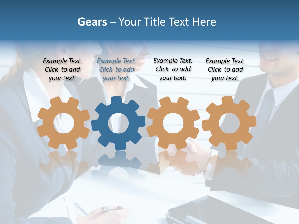 A Group Of Business People Shaking Hands PowerPoint Template