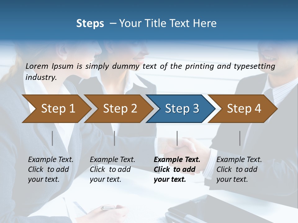 A Group Of Business People Shaking Hands PowerPoint Template