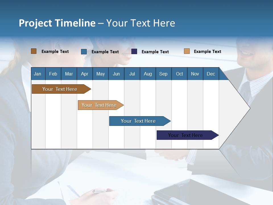 A Group Of Business People Shaking Hands PowerPoint Template