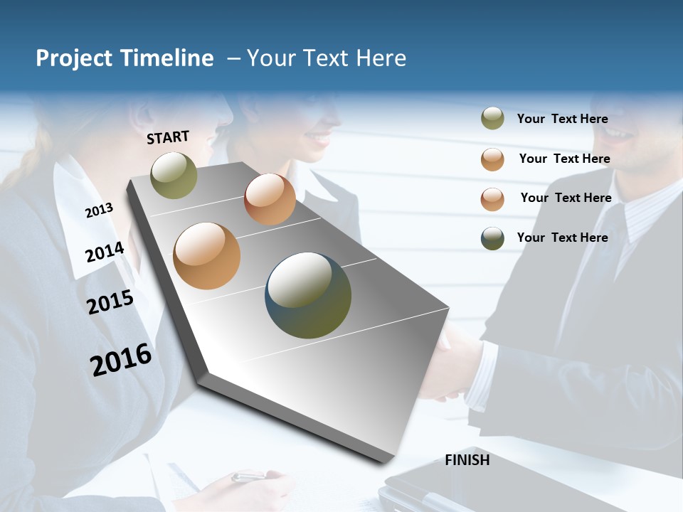 A Group Of Business People Shaking Hands PowerPoint Template