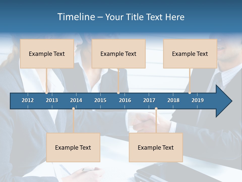 A Group Of Business People Shaking Hands PowerPoint Template