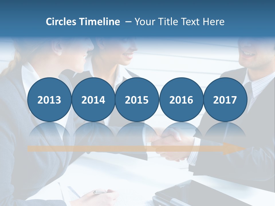 A Group Of Business People Shaking Hands PowerPoint Template